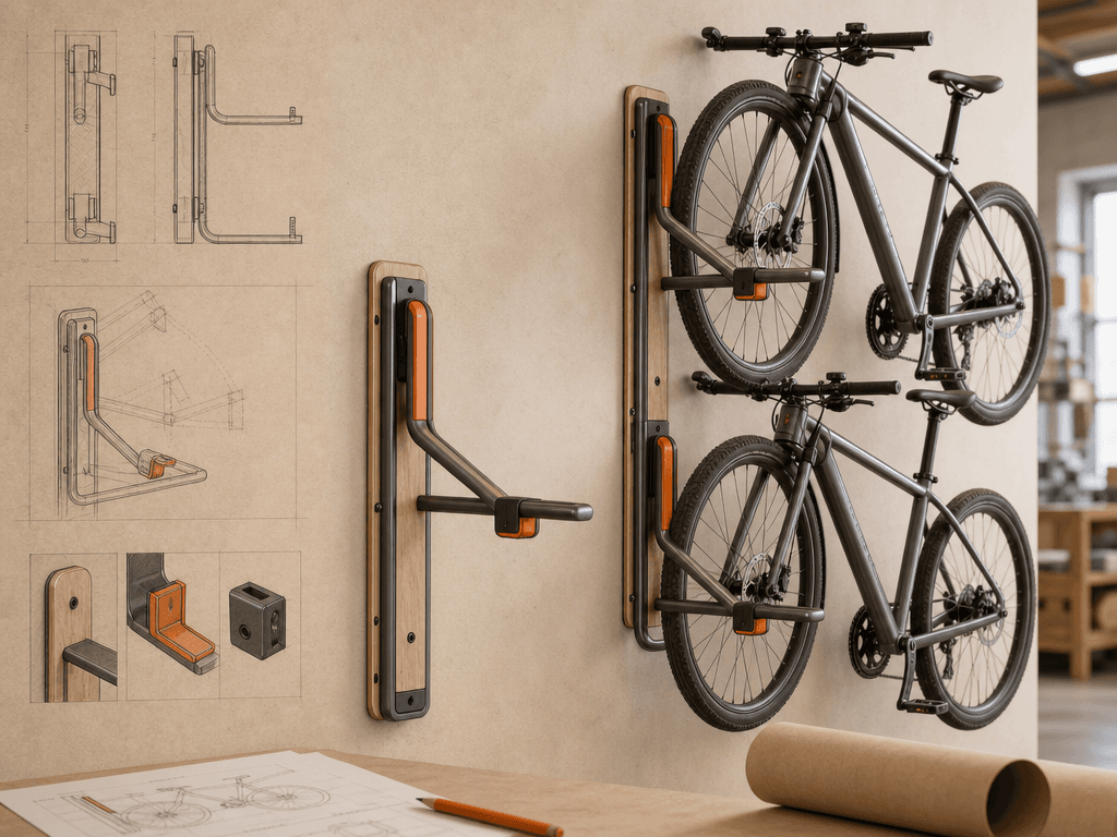 Wall bike rack