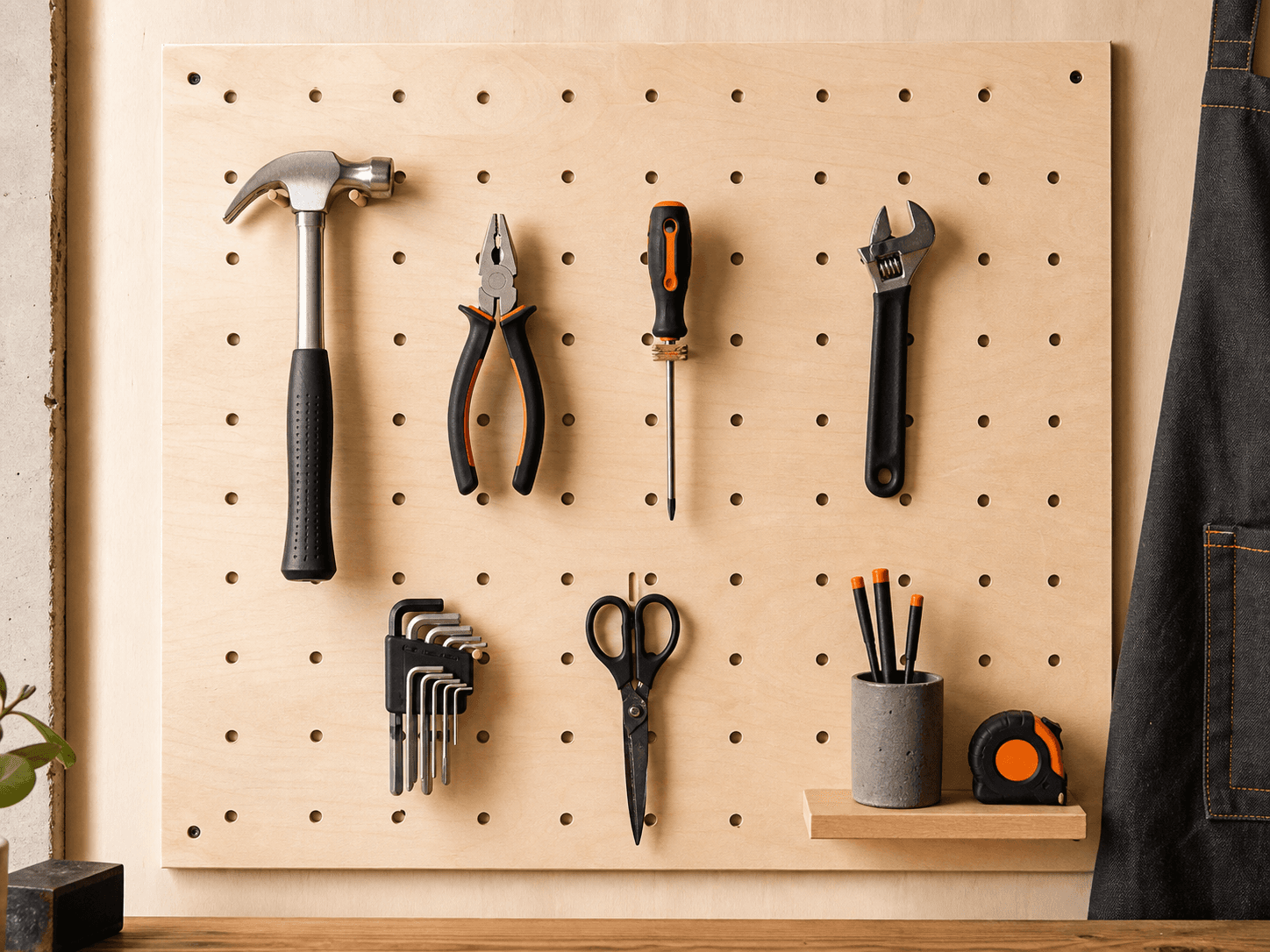 Pegboard tool wall
