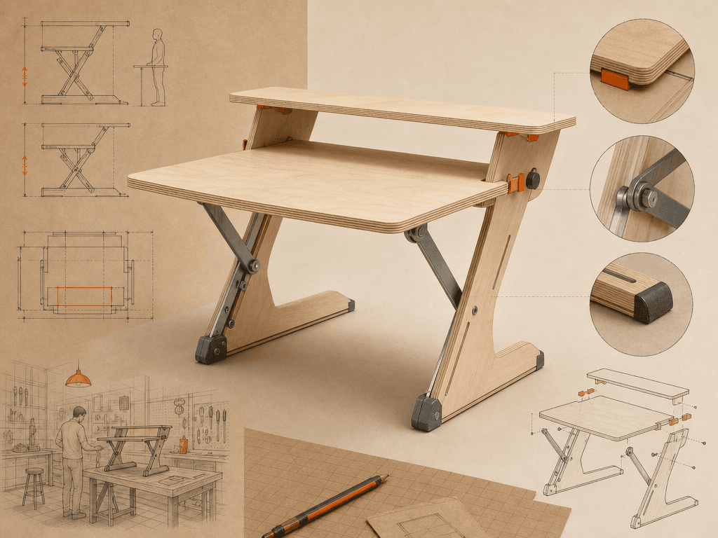 Standing desk riser